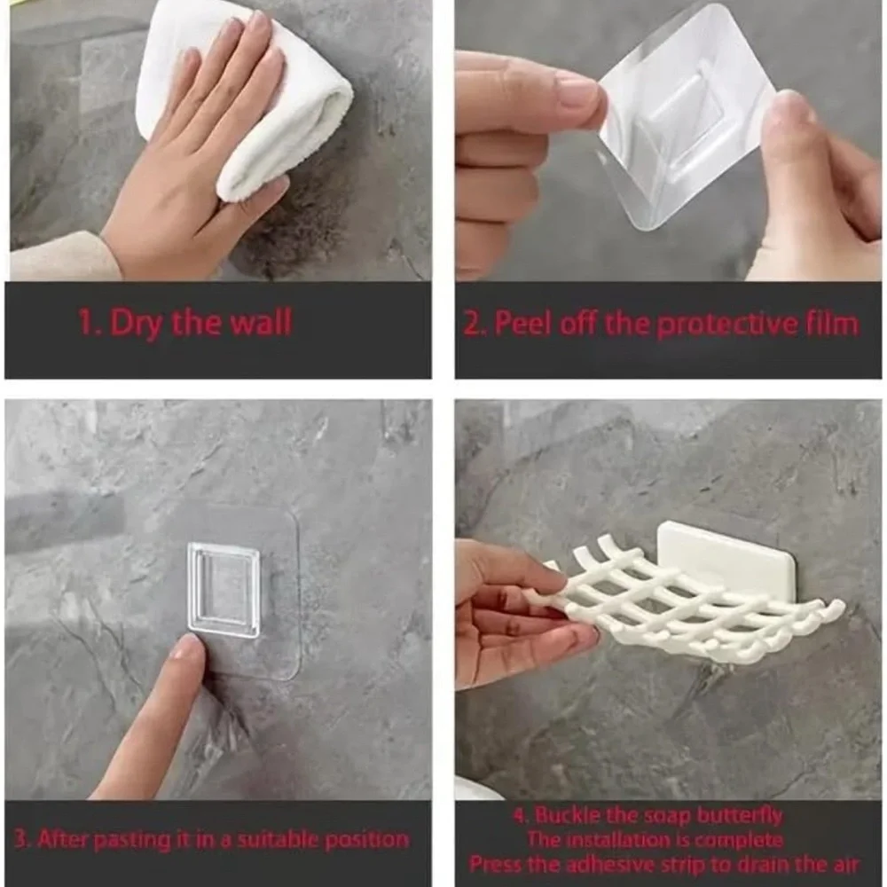 💞 New White No-Drill Adhesive Wall-Mounted Organizer Rack